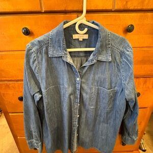 LOFT Blue Button Down Shirt